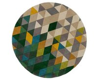 Flair Rugs koberce Ručně všívaný kusový koberec Illusion Prism Green/Multi kruh - 160x160 (průměr) kruh cm Vícebarevná, Střední (80x160 - 164x240), Přírodní