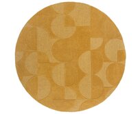 Flair Rugs koberce Kusový koberec Moderno Gigi Ochre kruh - 160x160 (průměr) kruh cm Žlutá, Střední (80x160 - 164x240), Přírodní