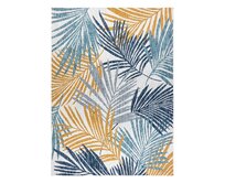 Dywany Łuszczów AKCE: 120x170 cm Kusový koberec Cooper Sisal Palm leaves 22258 ecru/navy – na ven i na doma - 120x170 cm Modrá, Střední (80x160 - 164x240), Syntetický (umělý)