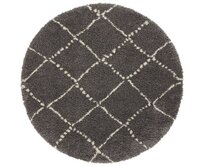 Mint Rugs - Hanse Home koberce Kusový koberec Allure  Darkgrey/Cream - 160x160 (průměr) kruh cm Šedá, Střední (80x160 - 164x240), Syntetický (umělý)