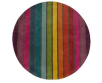 Flair Rugs koberce Ručně všívaný kusový koberec Illusion Candy Multi kruh - 160x160 (průměr) kruh cm Vícebarevná, Střední (80x160 - 164x240), Přírodní