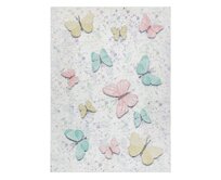 Dywany Łuszczów Dětský kusový koberec Bambino 1610 Butterflies cream - 160x220 cm Vícebarevná, Střední (80x160 - 164x240), Syntetický (umělý)