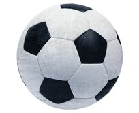 Dywany Łuszczów Dětský kusový koberec Bambino 2139 Football - 100x100 (průměr) kruh cm Černá, Střední (80x160 - 164x240), Syntetický (umělý)