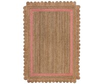 Flair Rugs koberce Kusový koberec Grace Jute Natural/Pink - 160x230 cm Béžová, Střední (80x160 - 164x240), Přírodní