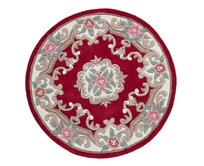 Flair Rugs koberce Ručně všívaný kusový koberec Lotus premium Red kruh - 120x120 (průměr) kruh cm Červená, Malé (80x150 cm a menší), Přírodní