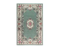 Flair Rugs koberce Ručně všívaný kusový koberec Lotus premium Green - 75x150 cm Zelená, Malé (80x150 cm a menší), Přírodní