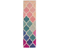 Flair Rugs koberce Ručně všívaný běhoun Illusion Rosella Pink/Blue - 60x230 cm Vícebarevná, Střední (80x160 - 164x240), Přírodní