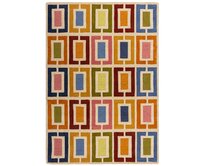 Flair Rugs koberce Ručně všívaný kusový koberec Illusion Retro Blocks Multi - 120x170 cm Vícebarevná, Střední (80x160 - 164x240), Přírodní