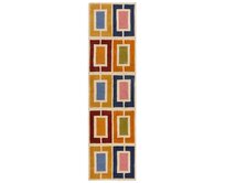 Flair Rugs koberce Ručně všívaný běhoun Illusion Retro Blocks Multi - 60x230 cm Vícebarevná, Střední (80x160 - 164x240), Přírodní