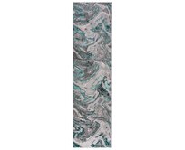 Flair Rugs koberce DOPRODEJ: 60x230 cm Běhoun Eris Marbled Emerald - 60x230 cm Modrá, Střední (80x160 - 164x240), Syntetický (umělý)