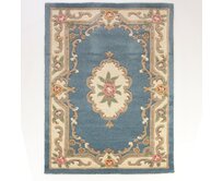 Flair Rugs koberce AKCE: 150x240 cm Ručně všívaný kusový koberec Lotus premium Blue - 150x240 cm Modrá, Velké (190x270 cm a větší), Přírodní