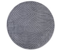 ELLE Decoration koberce Kusový koberec New York Antracite kruh - 200x200 (průměr) kruh cm Šedá, Střední (80x160 - 164x240), Syntetický (umělý)