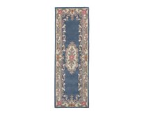 Flair Rugs koberce Ručně všívaný běhoun Lotus premium Blue - 67x210 cm Modrá, Střední (80x160 - 164x240), Přírodní