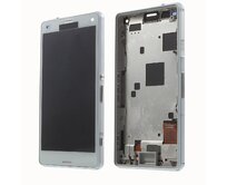 Sony Xperia Z3 Compact LCD displej včetně středního rámečku telefonu D5803 bílá