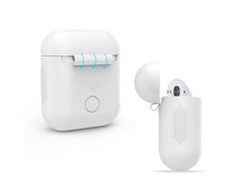 Apple Airpods ochranný silikonový kryt obal na bezdrátová sluchátka bílý