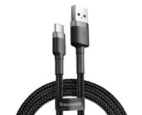 USB-A na USB-C kabel Baseus Cafule 18W 3A (0.5m) šedý CATKLF-EG1