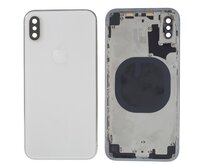 Apple iPhone X zadní kryt baterie bílý včetně středového rámečku stříbrný