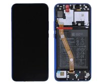 Huawei P Smart Z LCD displej dotykové sklo včetně rámečku a baterie (Service Pack) modrý