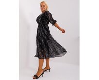 Dámské šaty s 3/4 rukávy plus size VITRA černé Černá, M/L