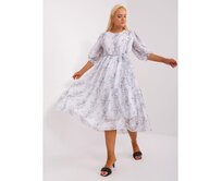 Dámské šaty s volánky plus size VANESA bílé Vícebarevný, M/L