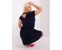 Dámské šaty s elastickým pasem plus size ZEJ námořnicky modré Námořnická modrá, L