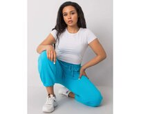 Dámské tepláky plus size basic AINHOA modré Modrá, XL