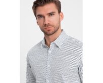 Pánská košile SLIM FIT s jemným vzorem bílá Bílá, S