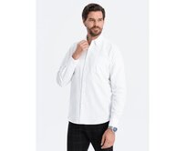 Pánská látková košile Oxford REGULAR V1 OM-SHOS-0108 bílá Bílá, M