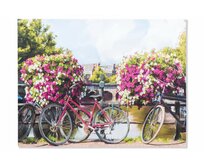 Obraz "BIKES and FLOWERS" 100x75x4cm