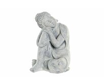 Soška "BUDDHA GREY" resin 18x14x23cm