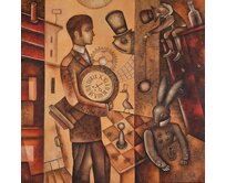 Originální olejomalba "Mechanika snů". Olej na plátně. 50 x 50 cm., nerámováno, signováno.