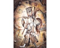 Originální akvarelová malba "Melodie židovské čtvrti". Akvarel na papíře. 59 x 39 cm., nerámováno, signováno.