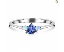 Klenoty Amber Luxusní stříbrný prsten s tanzanitem a měsíčním kamenem Spark Velikost: 54 modrá, 54, stříbro Ag 925/1000