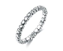 Stříbrný prsten spojená srdíčka Velikost: 57  stříbrná , 57, stříbro Ag 925/1000