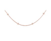 Klenoty Amber Stříbrný náhrdelník choker - kuličky - růžové zlacení růžová, pozlacené stříbro Ag 925/1000