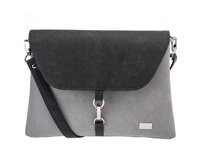 Malá, klopová, crossbody kabelka LENA světle + tmavě šedá Šedá, Small