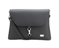 Malá, klopová, crossbody kabelka LENA černá, matná Černá, Small