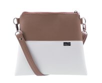 Malá crossbody  kabelka MANON - taupe + bílá Bílá, Small