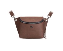 Crossbody ledvinka SALOME hnědá Hnědá, Medium