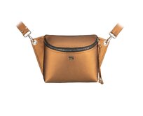 Crossbody ledvinka SALOME hnědá metalíza Zlatostříbrná, Medium