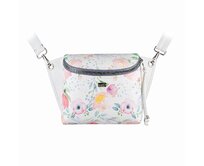 Crossbody ledvinka SALOME akvarelové letní květy s bílou Bílá, Medium