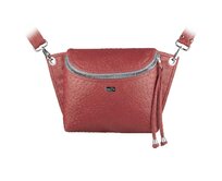 Crossbody ledvinka SALOME cihlová pštrosí Červená, Medium