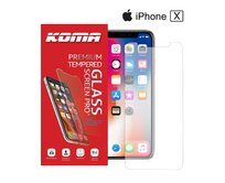 KOMA Ochranné tvrzené sklo pro iPhone X, 2.5 D, tvrdost 9H