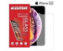 KOMA Ochranné tvrzené sklo pro iPhone XS, zaoblení 2.5 D, tvrdost 9H