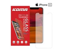 KOMA Ochranné tvrzené sklo pro iPhone 11, zaoblení 2.5 D, tvrdost 9H