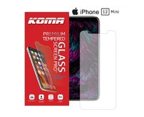 KOMA Ochranné tvrzené sklo pro iPhone 12 Mini, zaoblení 2.5 D, tvrdost 9H