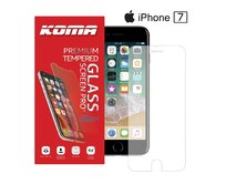 KOMA Ochranné tvrzené sklo pro iPhone 7, zaoblení 2.5 D, tvrdost 9H