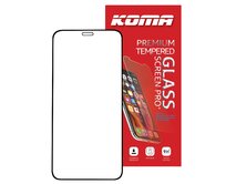 KOMA Tvrzené sklo Full Cover pro iPhone 12 / 12 Pro, zaoblení 3D, tvrdost 9H