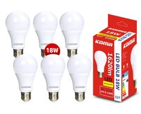 Sada 6ks LED žárovek KOMA E27 18W, 230V, 1620lm, 20000h, 6500K studená bílá