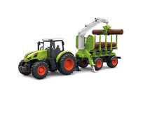 Korody RC Traktor 2,4 Ghz s vozíkem na dřevo, světla, zvuk 1:24